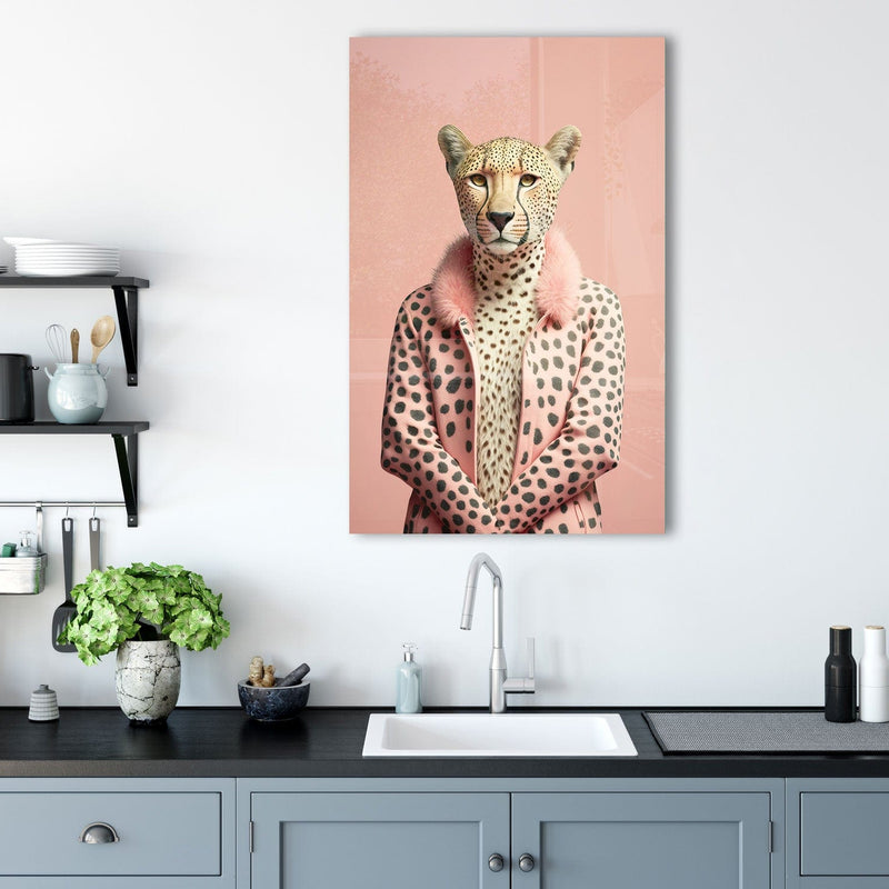 Artronauts Glass Print Cool Cheetah