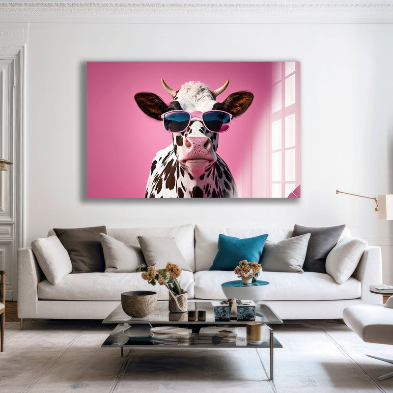Artronauts Glass Print Cool Cow