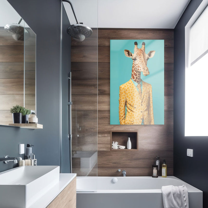 Artronauts Glass Print Cool Giraffe