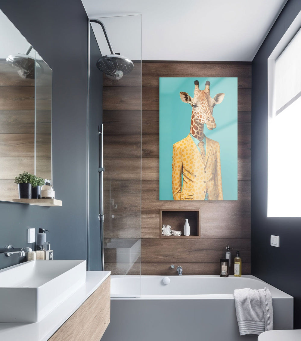 Artronauts Glass Print Cool Giraffe