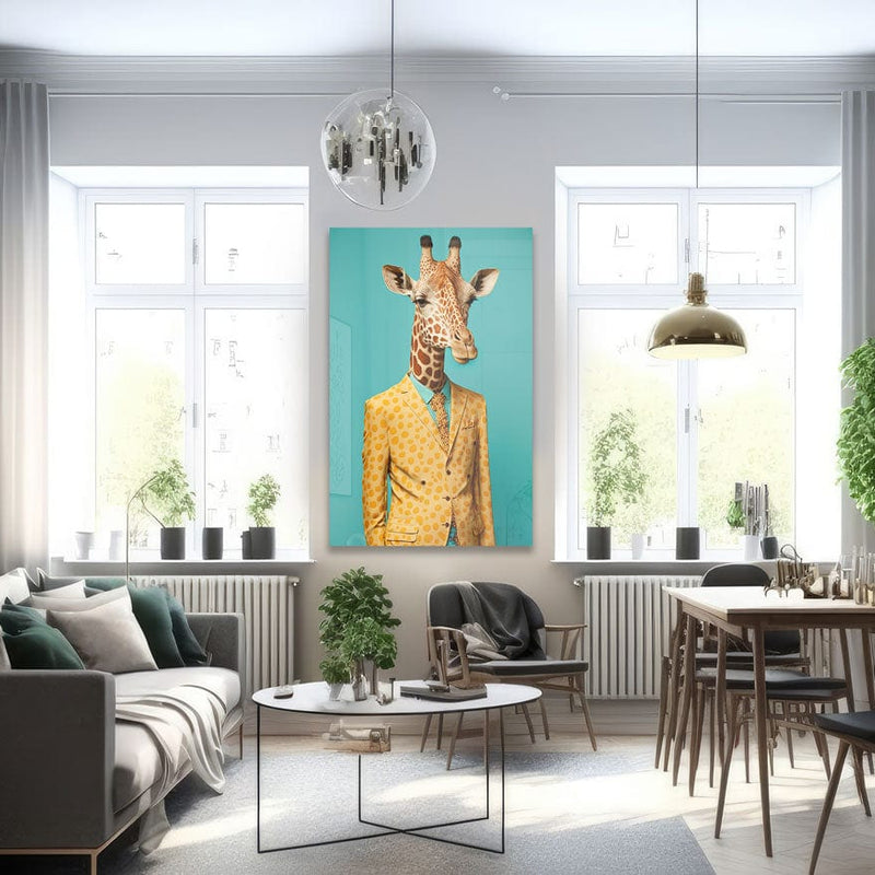 Artronauts Glass Print Cool Giraffe