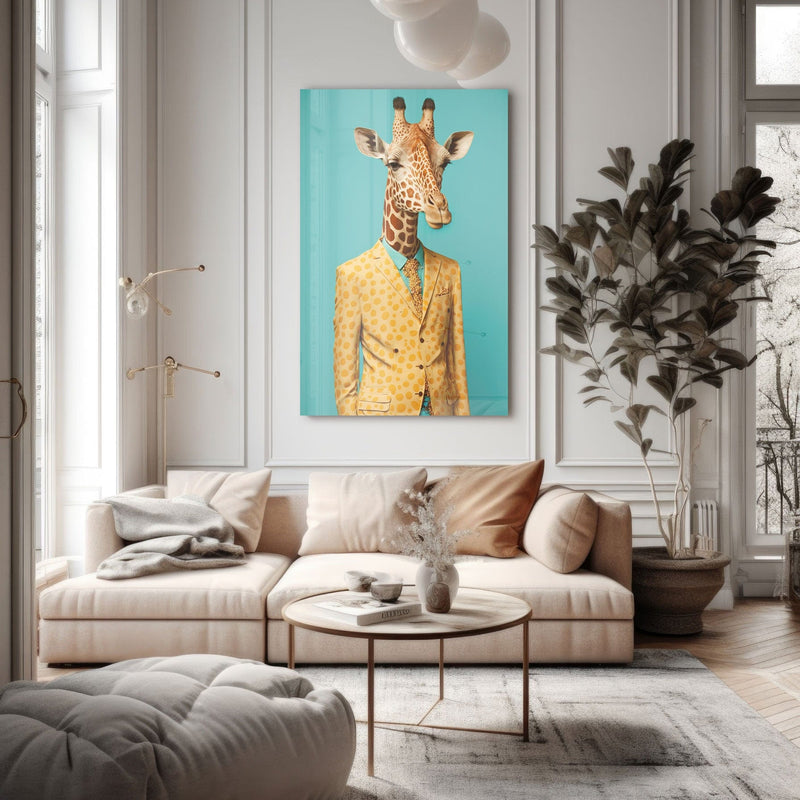 Artronauts Glass Print Cool Giraffe