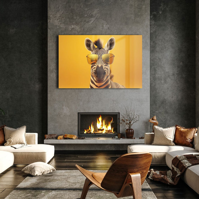 Artronauts Glass Print Cool Zebra