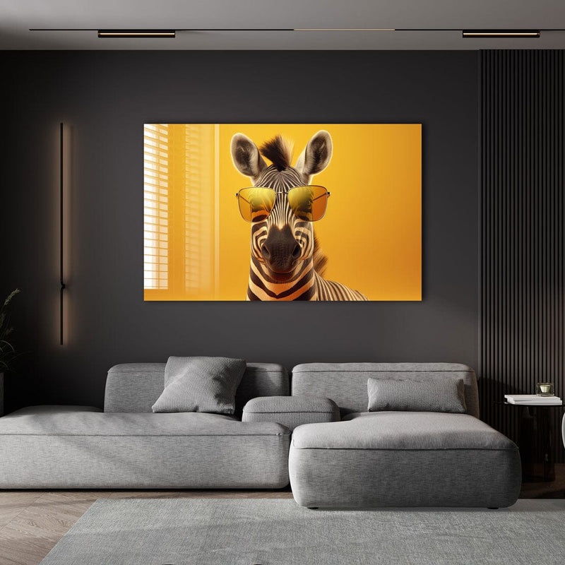 Artronauts Glass Print Cool Zebra