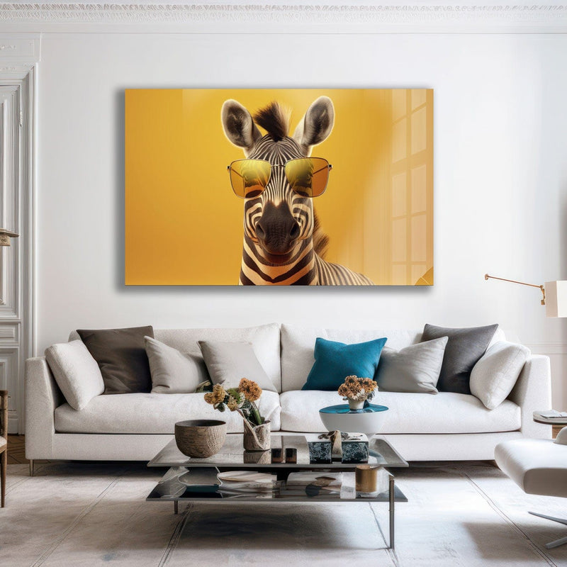 Artronauts Glass Print Cool Zebra