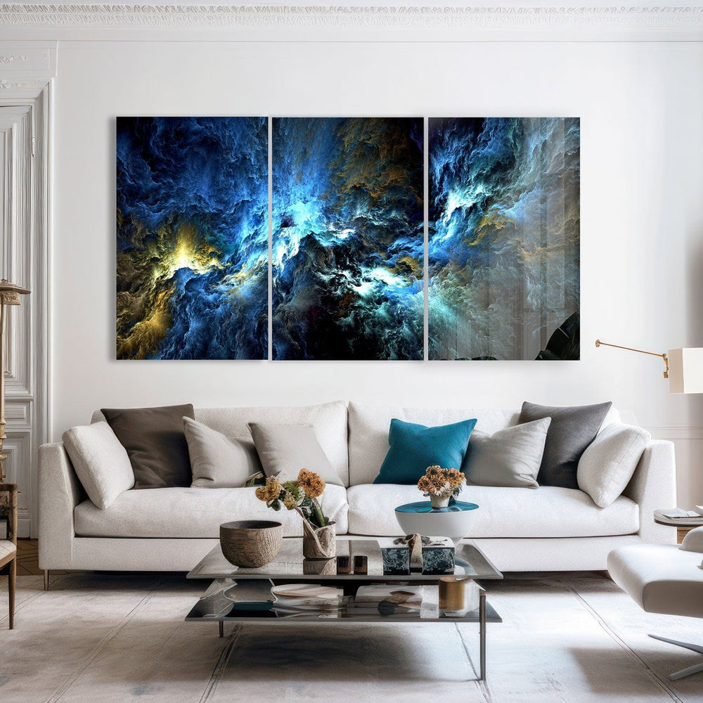 Artronauts Glass Print Cosmic Blue - Trinity