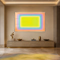Neon Nested Rectangles with silver frame