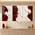 Crimson Ivory Flow with white frame