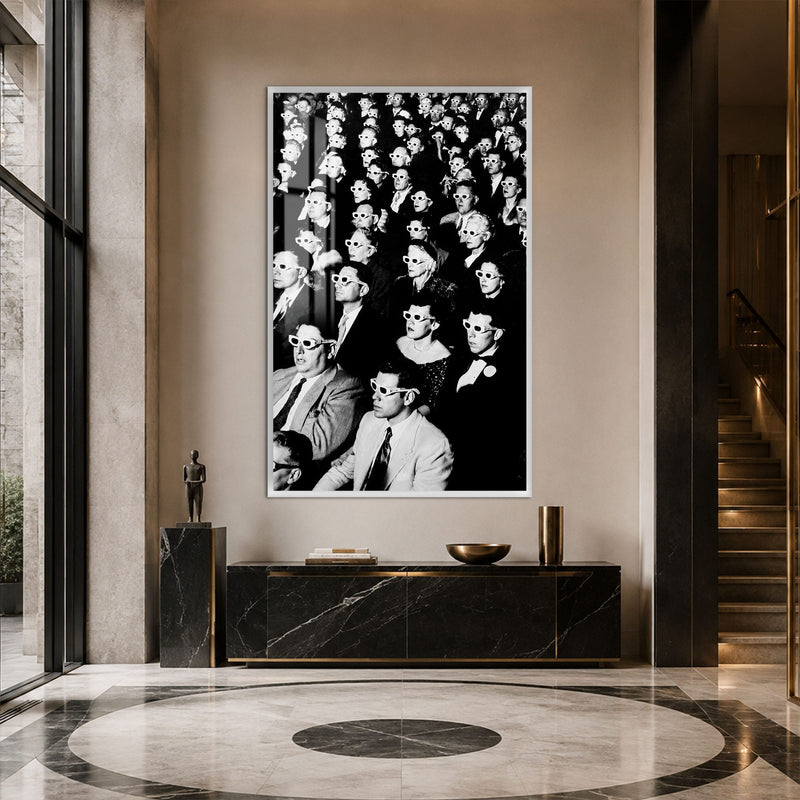 Artronauts Glass Print 12x18 cm | 4.7"x7.1" / White The 3D Audience Glass Wall Art