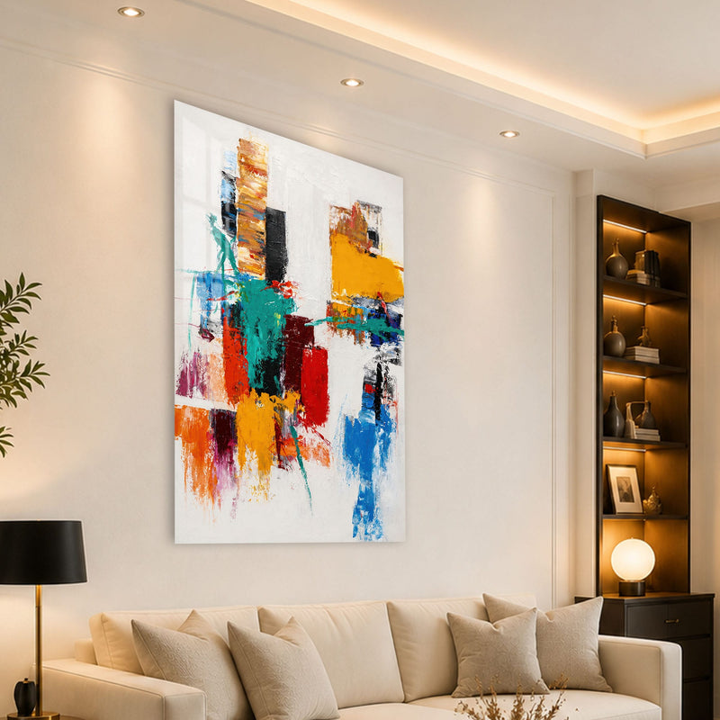 Artronauts Glass Print Chromatic City Blocks Glass Wall Art