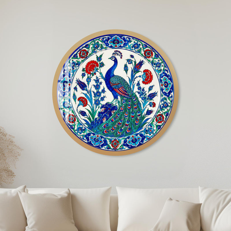 Ottoman Peacock Garden with gold frame