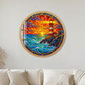 Sunset Lighthouse with black frame