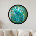 Turquoise Peacock And Magnolia with black frame