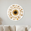 Golden Mosaic Sunburst with white frame