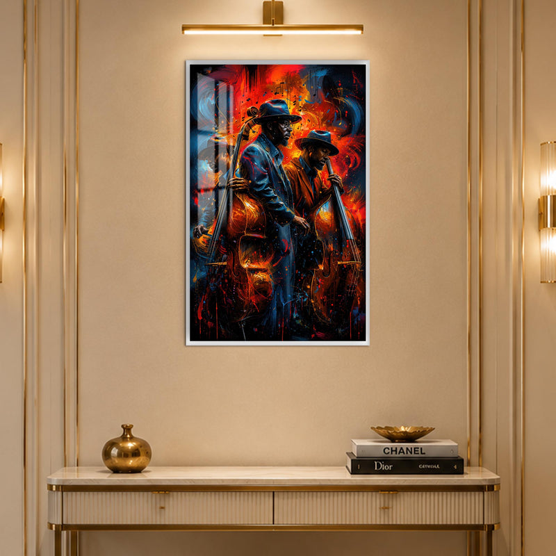 Blazing Bass Duo with white frame
