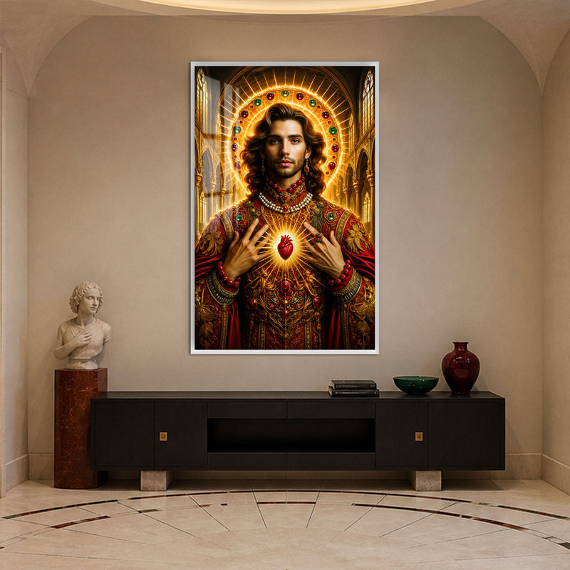 Sacred Heart Radiance with white frame