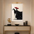 Crimson Hat Elegance with white frame