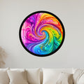 Rainbow Paisley Vortex with black frame
