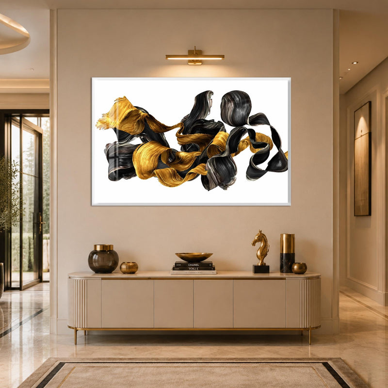 Gold Silk Flow with white frame