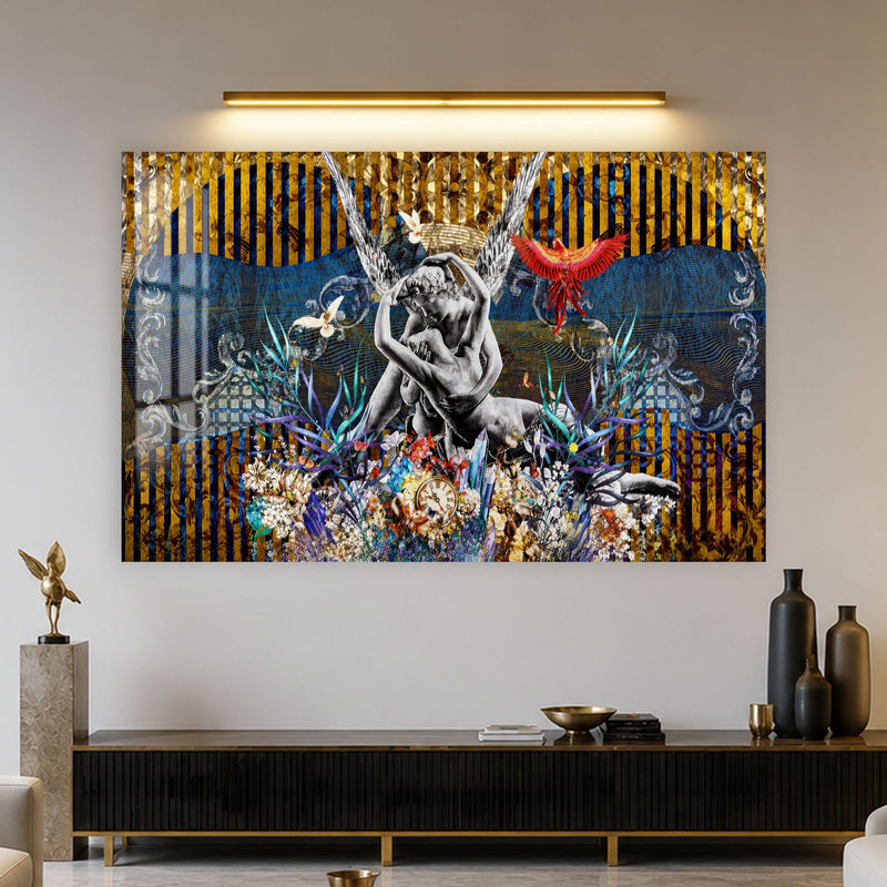 Artronauts Glass Print Winged Lovers Garden Glass Wall Art