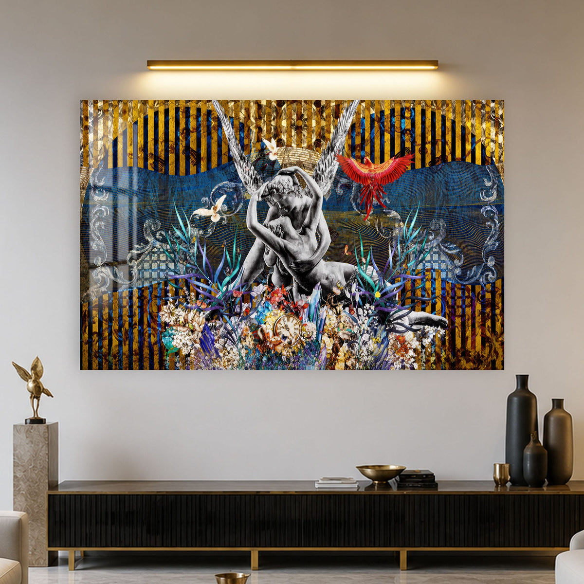 Artronauts Glass Print Winged Lovers Garden Glass Wall Art