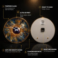 Celestial Golden Eclipse — tempered glass, ultra HD print, ready to hang