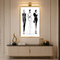 Monochrome Fashion Trio with gold frame