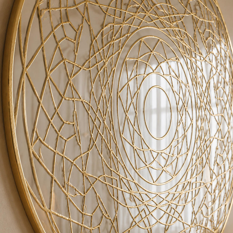 Golden Radial Mandala Line Art lifestyle view