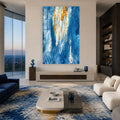 Artronauts Glass Print Gilded Blue Cascade Glass Wall Art