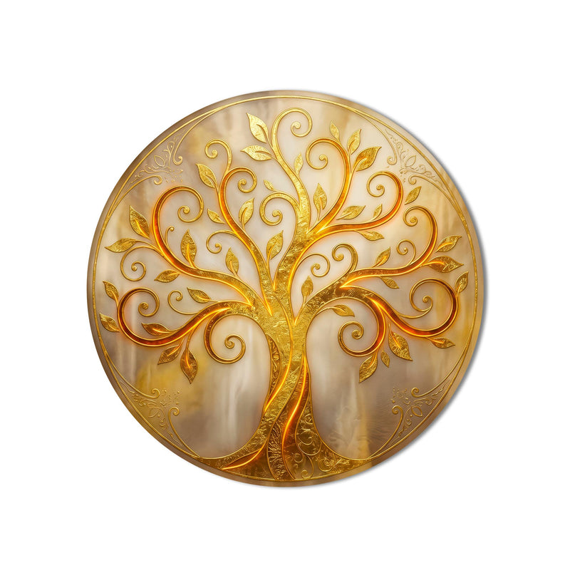 Golden Filigree Tree Of Life product shot on white background