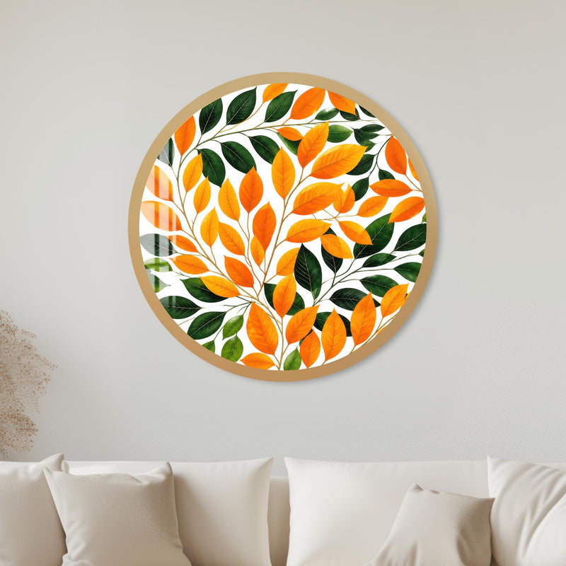 Autumn Leaf Canopy with gold frame