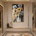 Gilded Midnight Flowers with gold frame