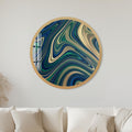 Emerald Gold Marble Flow with gold frame