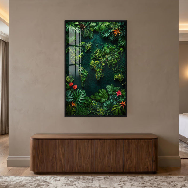 Botanical World Map lifestyle view