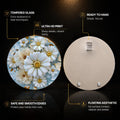 Golden Daisy Garden — tempered glass, ultra HD print, ready to hang