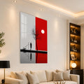 Artronauts Glass Print Divided Red Landscape Glass Wall Art