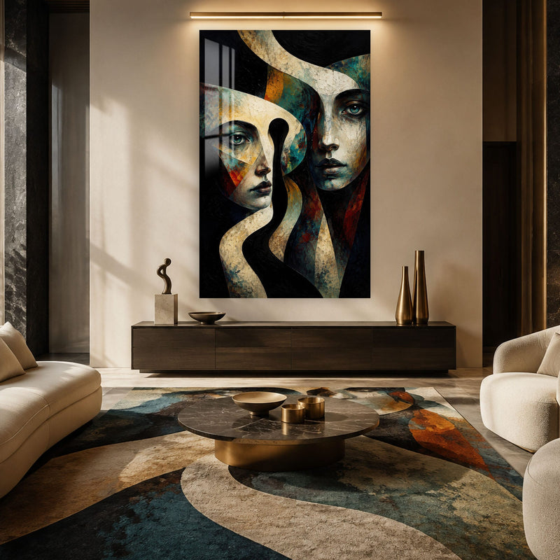 Artronauts Glass Print Twin Reflections Glass Wall Art
