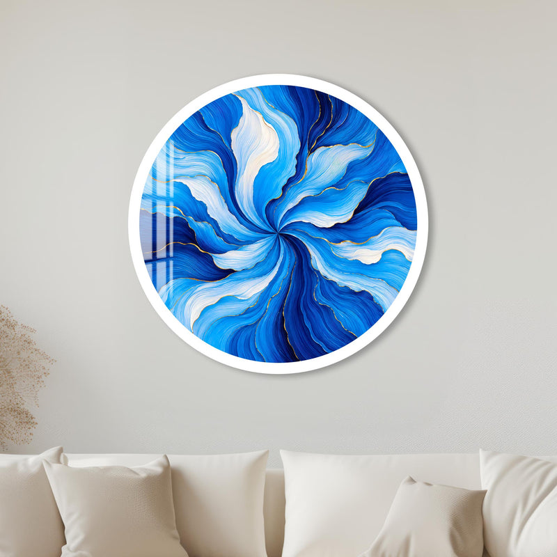 Sapphire Bloom Swirl with white frame