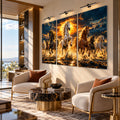 Golden Sunset Horses lifestyle view