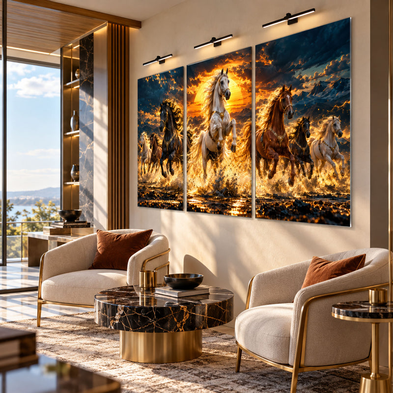 Golden Sunset Horses lifestyle view
