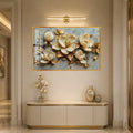 Artronauts Glass Print 18x12 cm | 7.1"x4.7" / Gold Jewelled Gold Magnolia Glass Wall Art