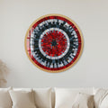 Crimson Mosaic Rings with gold frame