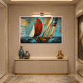 Artronauts Glass Print 18x12 cm | 7.1"x4.7" / White Weathered Sails Glass Wall Art
