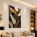 Artronauts Glass Print Gilded Tropical Leaves Glass Wall Art