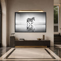 Reflecting Running Zebra with black frame