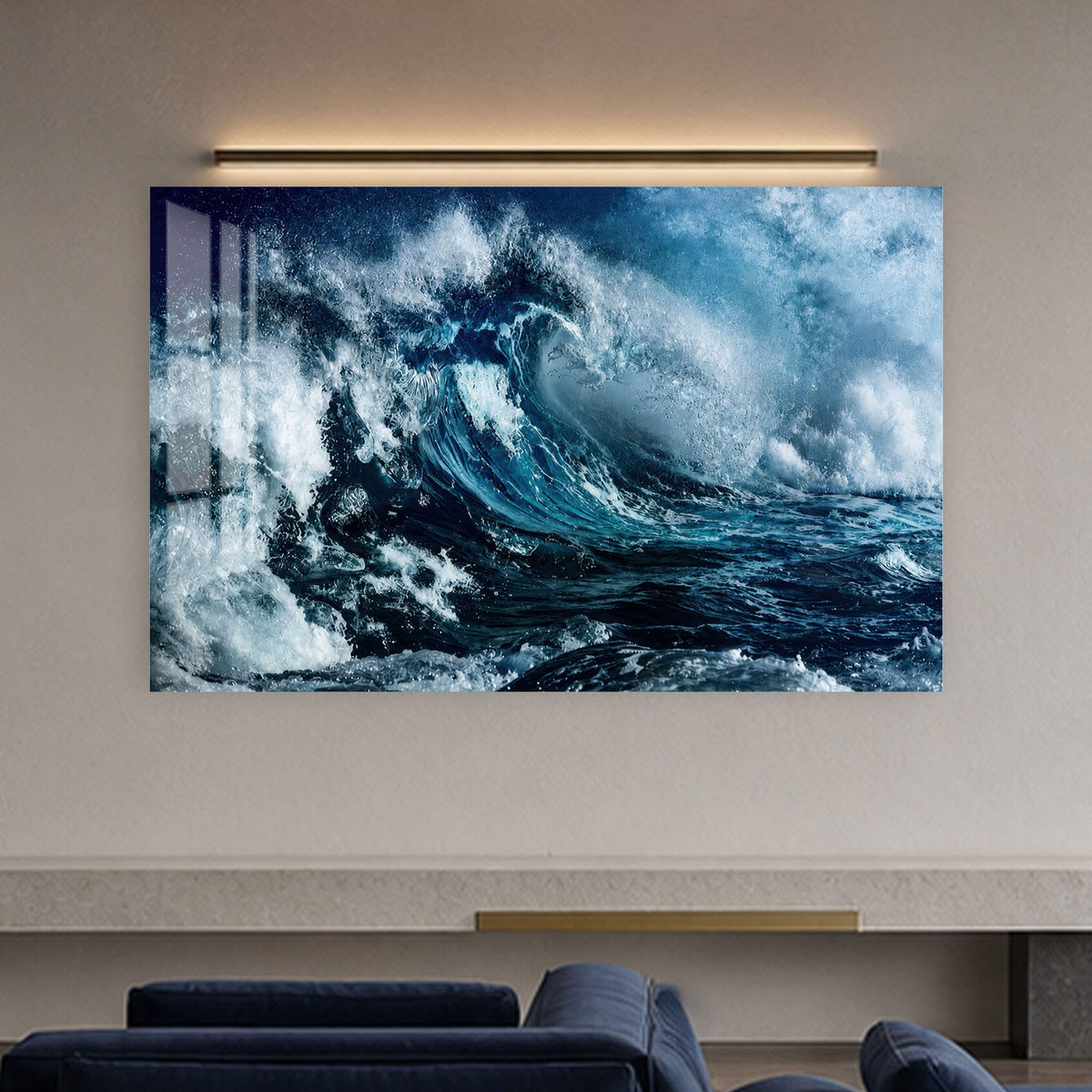 Artronauts Glass Print Powerful Ocean Wave Glass Wall Art