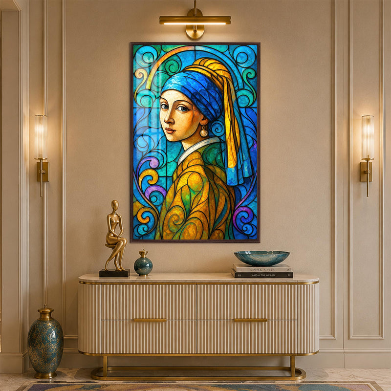 Sapphire Pearl Muse with walnut frame