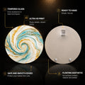 Gilded Aqua Vortex — tempered glass, ultra HD print, ready to hang