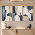 Navy Abstract with gold frame