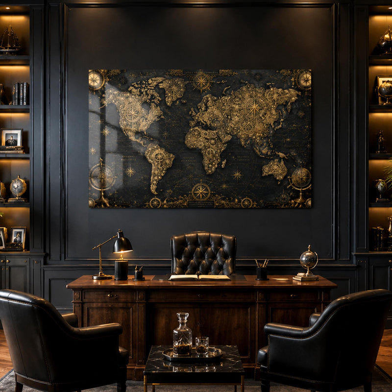 Gilded Explorer World Map lifestyle view